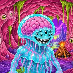 Oozlings #1633, Jellyfish Brain · Flesh Cave