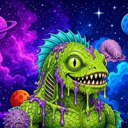 Oozlings #1637, Swamp Fish · Void Nebula