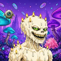 Oozlings #164, Candle Wax · Fungus Forest