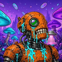 Oozlings #1640, Rusty Robot · Fungus Forest