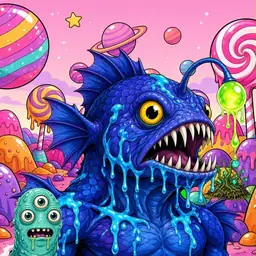 Oozlings #1642, Anglerfish · Candy Planet