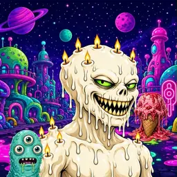Oozlings #1643, Candle Wax · Neon City