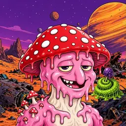 Oozlings #1645, Mushroom Head · Ship Junkyard