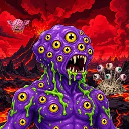Oozlings #1648, Eyeball Cluster · Lava Fields
