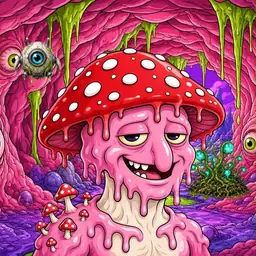Oozlings #1649, Mushroom Head · Flesh Cave