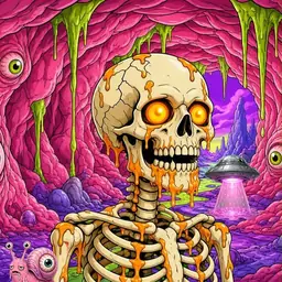Oozlings #1651, Skull · Flesh Cave