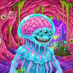 Oozlings #1653, Jellyfish Brain · Flesh Cave