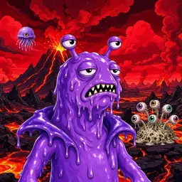 Oozlings #166, Slug · Lava Fields