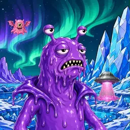 Oozlings #1663, Slug · Aurora Ice