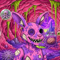 Oozlings #1666, Zombie Bunny · Flesh Cave