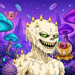 Oozlings #1667, Candle Wax · Fungus Forest