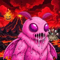Oozlings #1672, Mutant Moth · Lava Fields