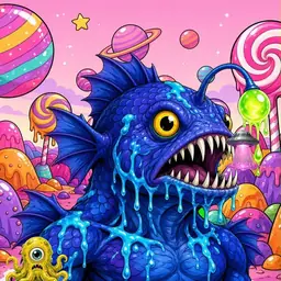 Oozlings #1679, Anglerfish · Candy Planet