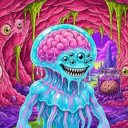 Oozlings #1680, Jellyfish Brain · Flesh Cave