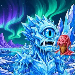 Oozlings #1682, Ice Cyclops · Aurora Ice