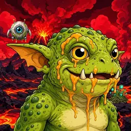 Oozlings #1687, Toad Goblin · Lava Fields