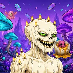 Oozlings #1692, Candle Wax · Fungus Forest
