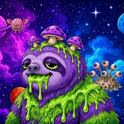 Oozlings #1694, Slime Sloth · Void Nebula