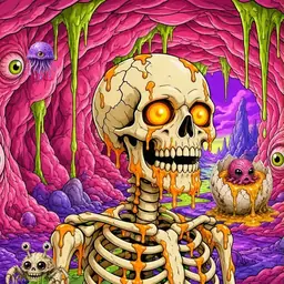 Oozlings #1702, Skull · Flesh Cave