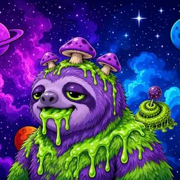 Oozlings #1708, Slime Sloth · Void Nebula