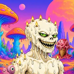 Oozlings #1709, Candle Wax · Mushroom Desert
