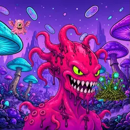 Oozlings #171, Mutated Squid · Fungus Forest