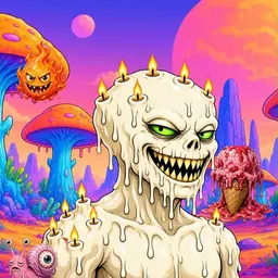 Oozlings #1711, Candle Wax · Mushroom Desert