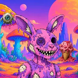 Oozlings #1712, Zombie Bunny · Mushroom Desert