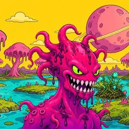 Oozlings #1715, Mutated Squid · Turquoise Swamp