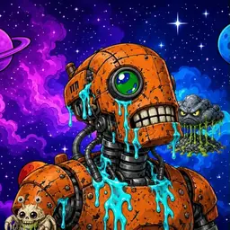 Oozlings #1722, Rusty Robot · Void Nebula
