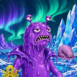 Oozlings #1728, Slug · Aurora Ice