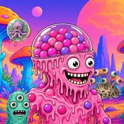 Oozlings #1733, Gumball Brain · Mushroom Desert