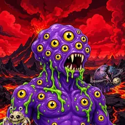 Oozlings #1734, Eyeball Cluster · Lava Fields
