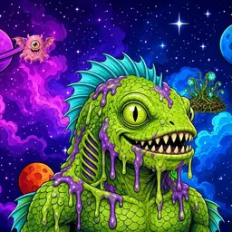 Oozlings #1736, Swamp Fish · Void Nebula