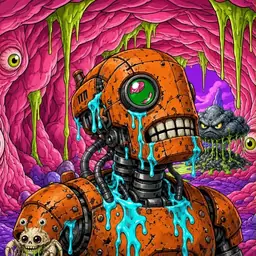 Oozlings #1738, Rusty Robot · Flesh Cave