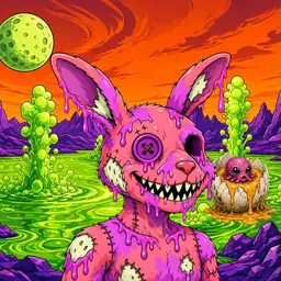 Oozlings #1743, Mutated Zombie Bunny · Acid Lake