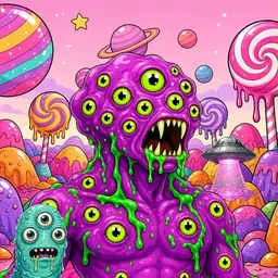 Oozlings #1744, Mutated Eyeball Cluster · Candy Planet