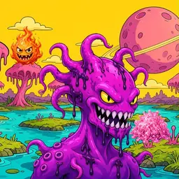 Oozlings #1745, Squid · Turquoise Swamp