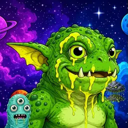 Oozlings #1746, Mutated Toad Goblin · Void Nebula