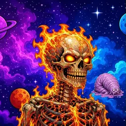 Oozlings #1749, Fire Skull · Void Nebula