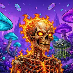 Oozlings #1753, Fire Skull · Fungus Forest