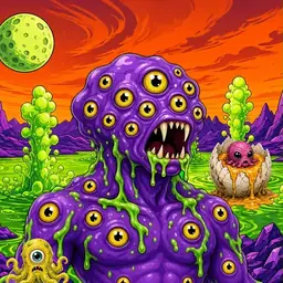 Oozlings #1754, Eyeball Cluster · Acid Lake