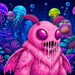 Oozlings #1763, Mutant Moth · Glow Reef