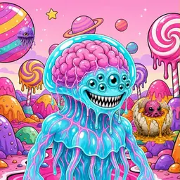 Oozlings #1765, Jellyfish Brain · Candy Planet