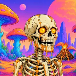 Oozlings #1766, Skull · Mushroom Desert