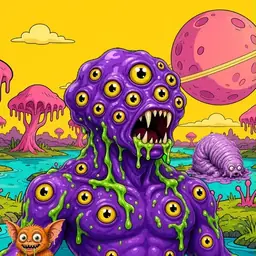Oozlings #1769, Eyeball Cluster · Turquoise Swamp