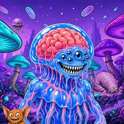 Oozlings #1770, Mutated Jellyfish Brain · Fungus Forest