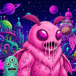 Oozlings #1776, Mutant Moth · Neon City