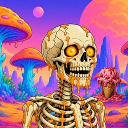 Oozlings #1785, Skull · Mushroom Desert