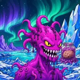Oozlings #1806, Squid · Aurora Ice